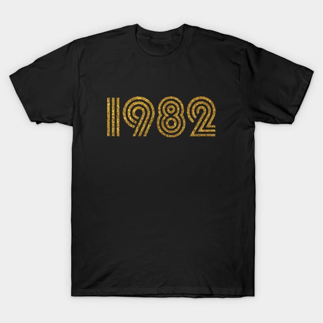 1982 Birth Year Glitter Effect T-Shirt by Elsie Bee Designs